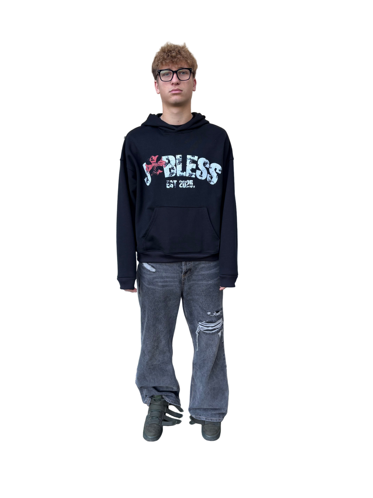 CROSS* HOODIE 470GSM BLACK